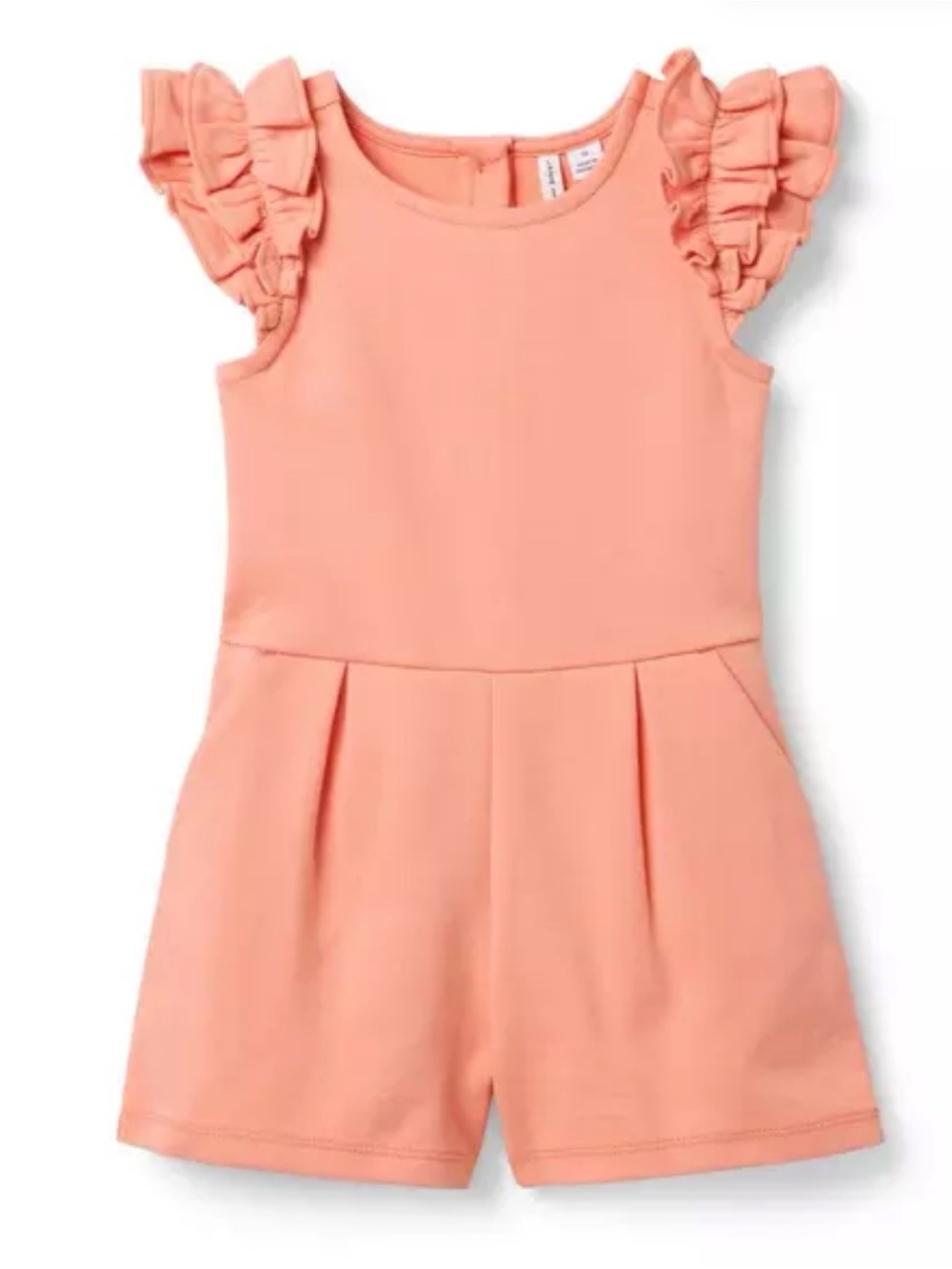 Janie and Jack Peach Ruffle-Sleeve Romper